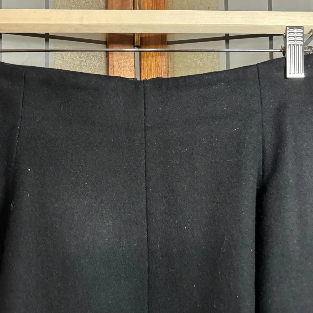Ralph Lauren Sport Wool Blend Circle Flare Skirt Black Zipper Closure Size 10